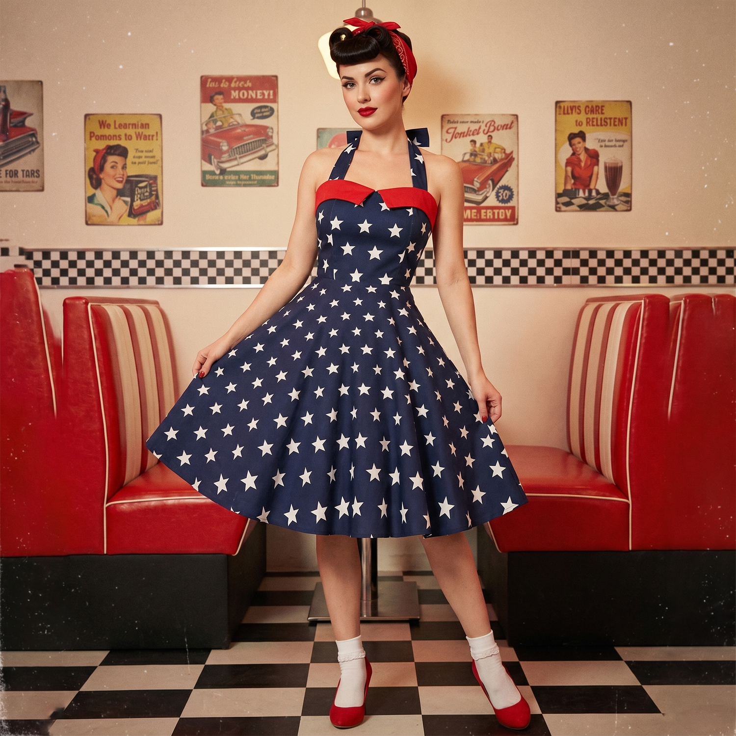 Robe Vintage Motif Etoile des Années 50
