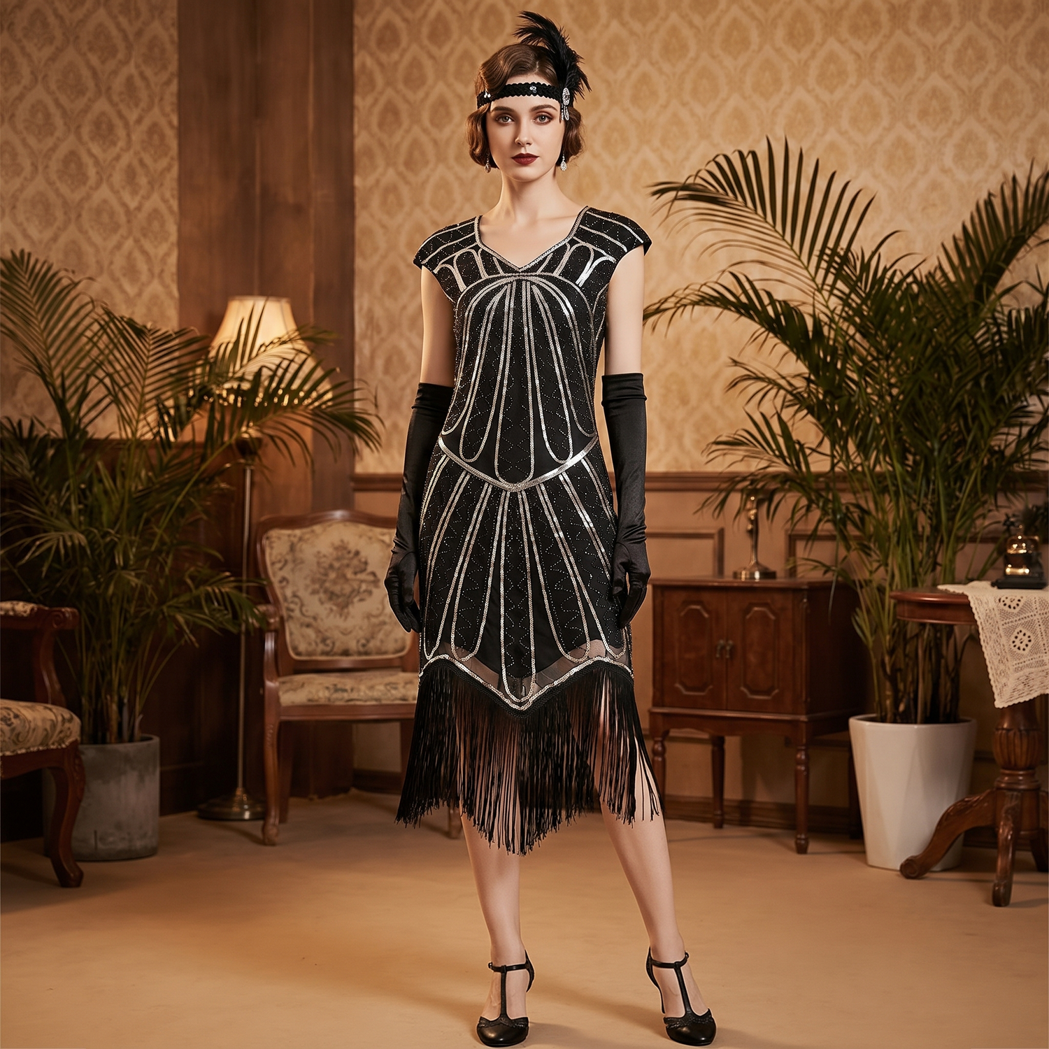 Robe Charleston Année 20 Argent