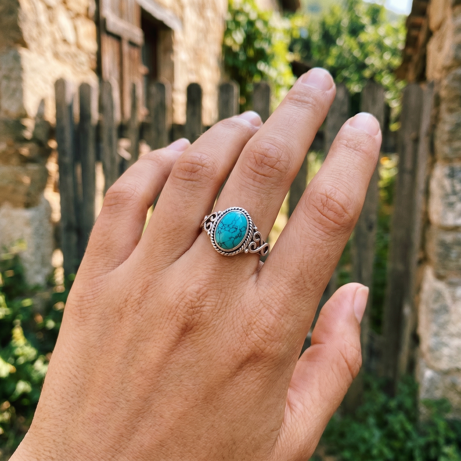 Bague Vintage Pierre Turquoise