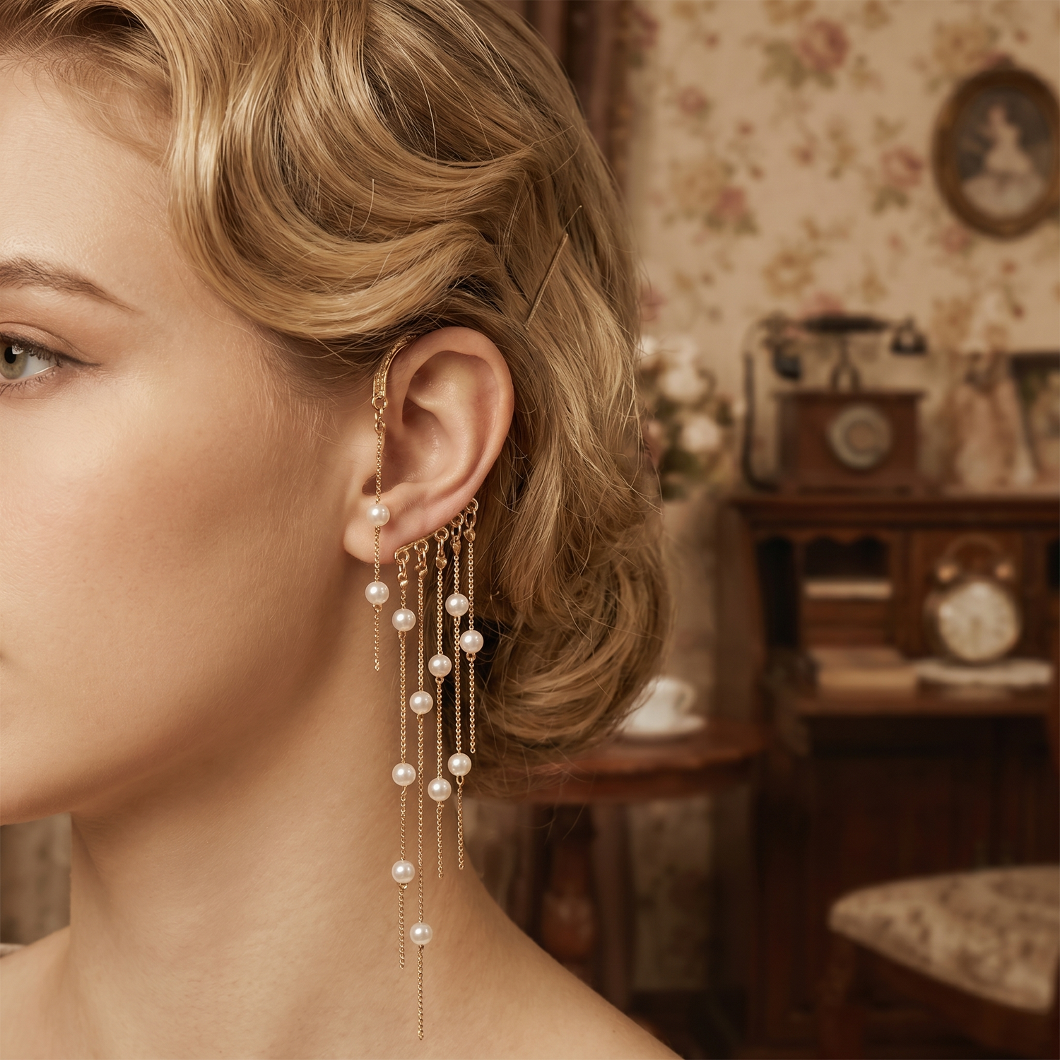 Boucle d’Oreilles Vintage Longue