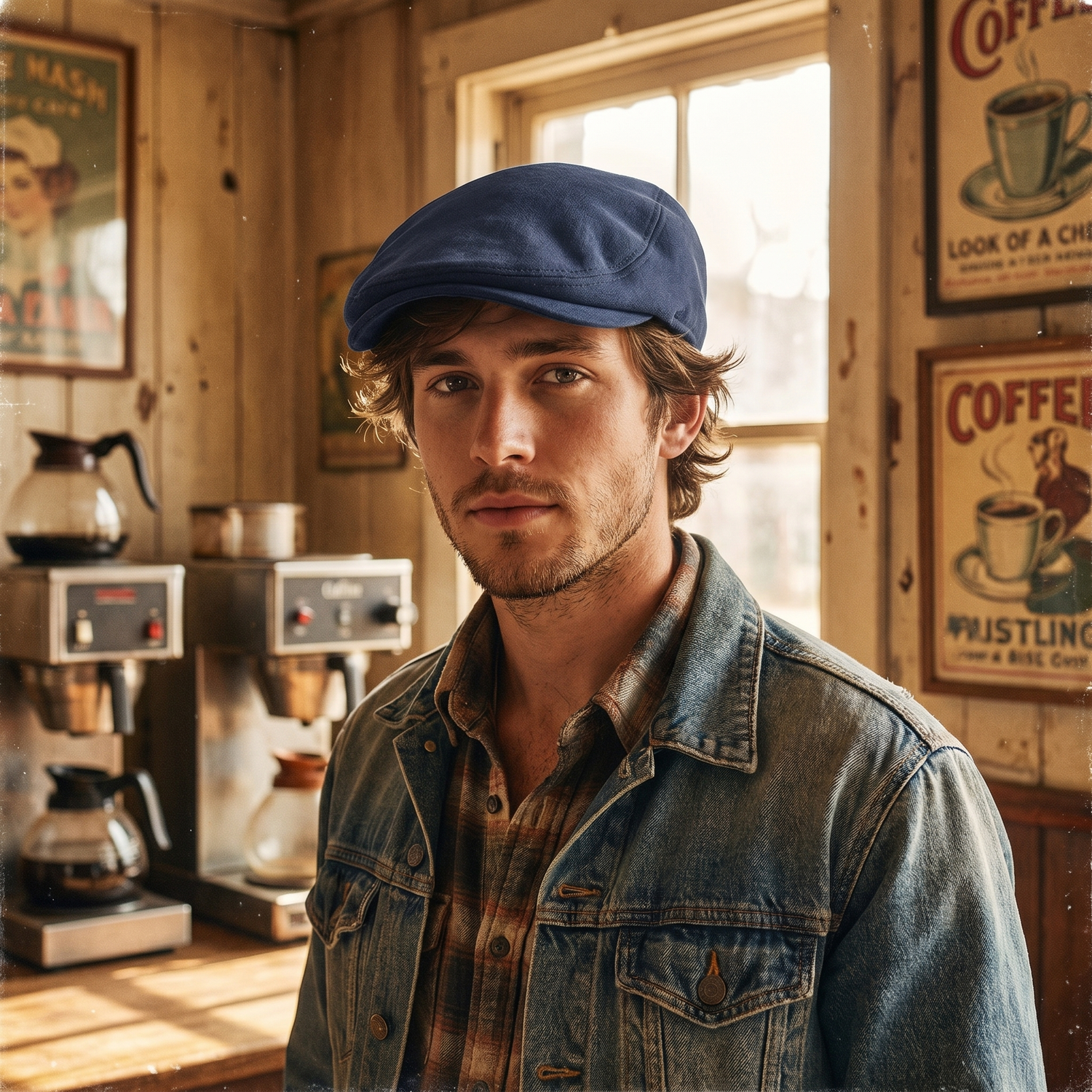 Casquette Berret Bleu Vintage