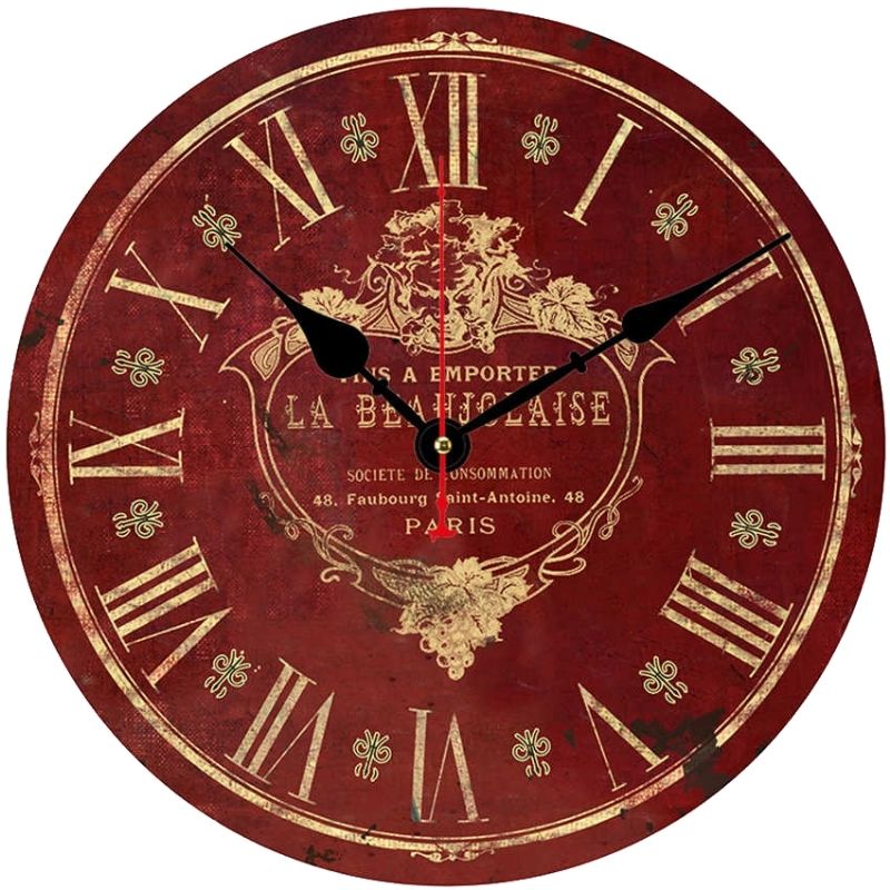 Vintage Red Wall Clock