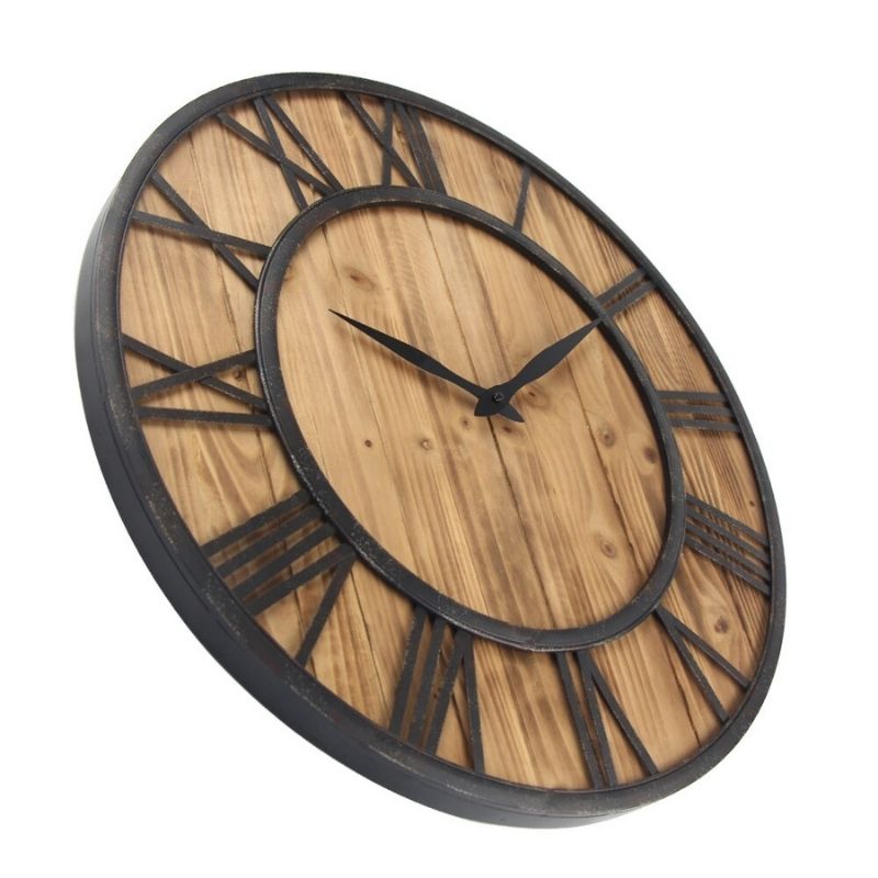 Vintage Wooden Wall Clock 60 cm