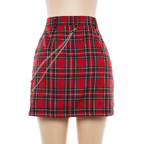 Jupe Tartan Rouge Vintage