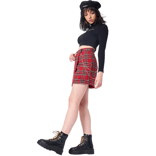 Jupe Tartan Rouge Vintage