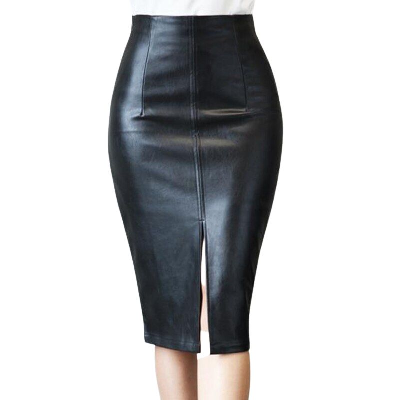 Vintage Black Leather Skirt