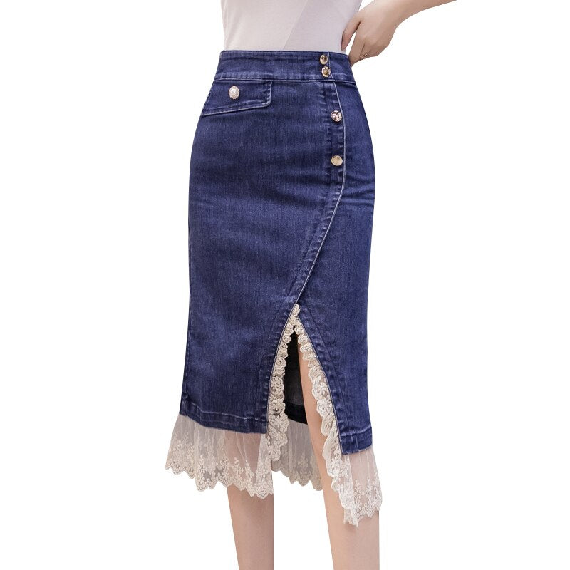 Jupe en Jean Taille Haute Vintage