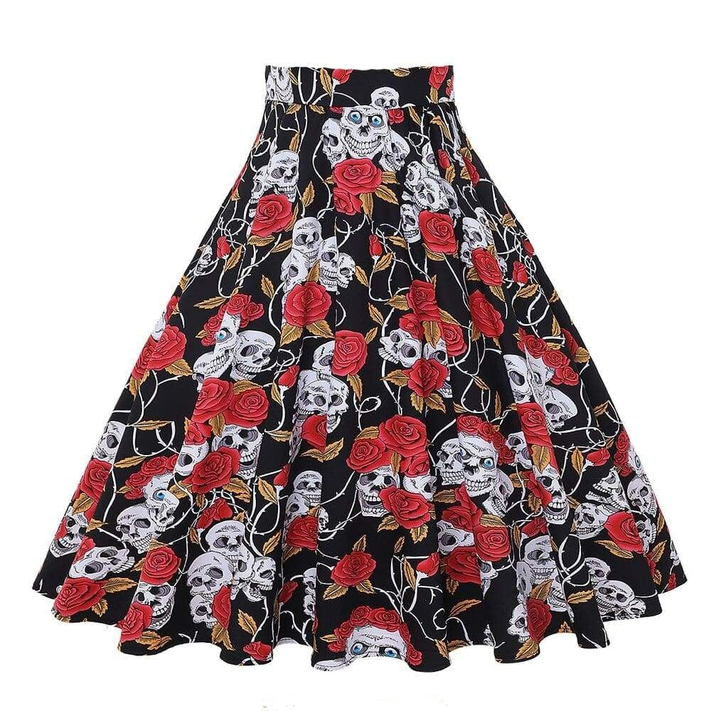 Halloween Printed Flared Skirt 