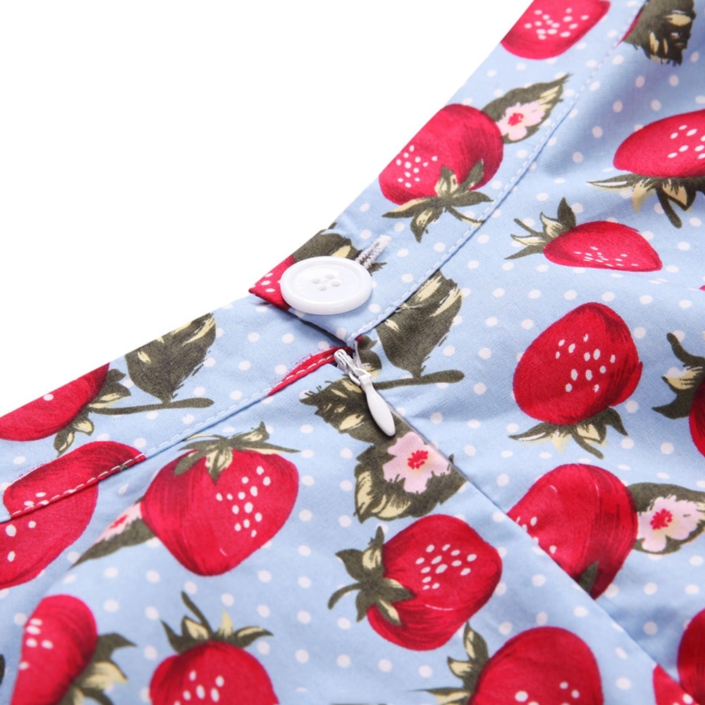 Jupe Vintage Bleue Fraises