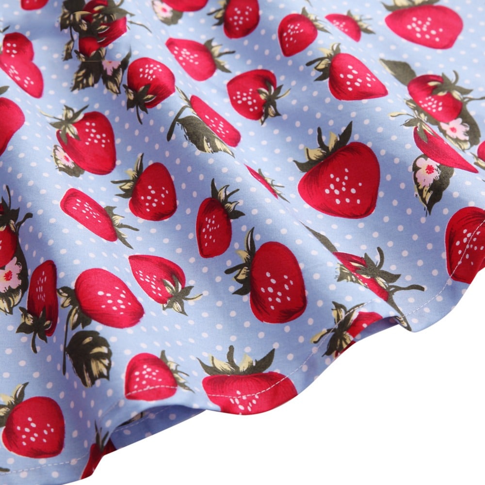 Jupe Vintage Bleue Fraises