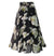 Jupe Midi Vintage Noire Floral avec ceinture