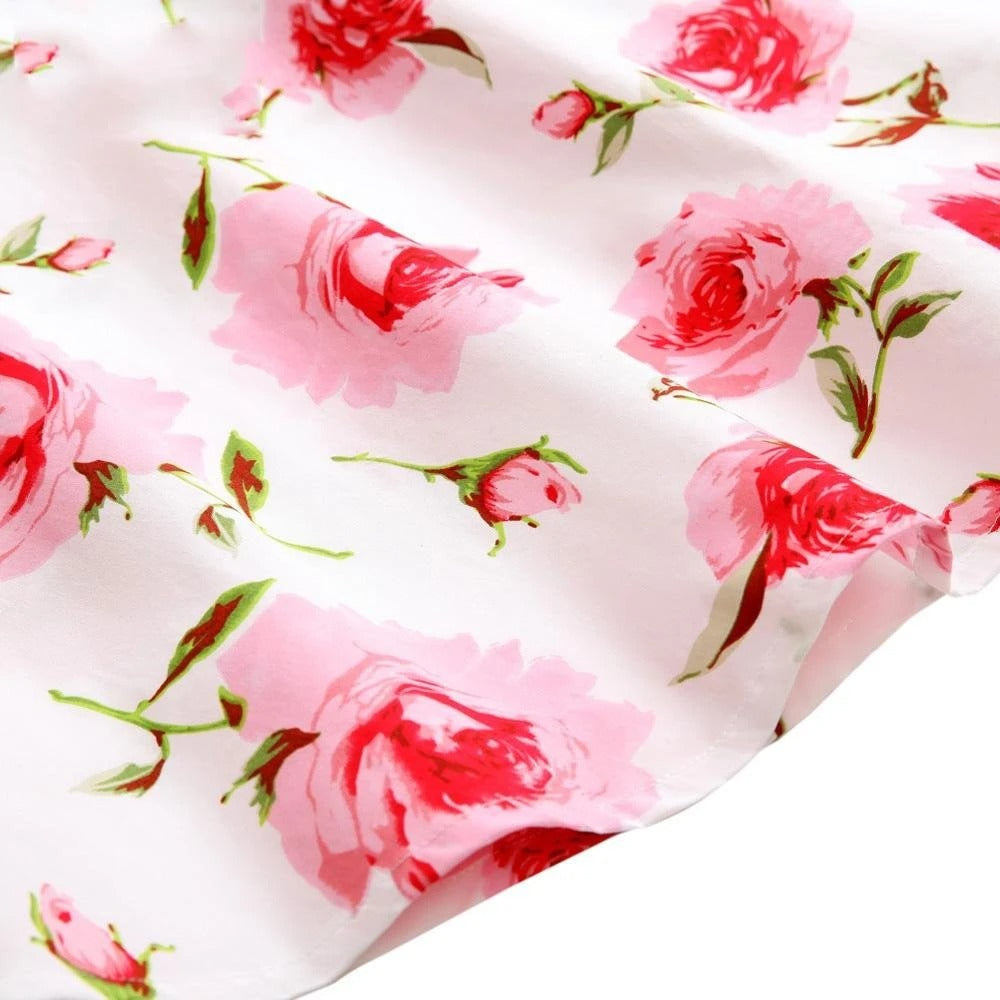 Jupe Vintage Kitsch Blanche À Fleurs