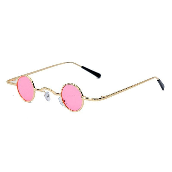 Lunettes De Soleil Vintage Rétro Django - Monture Argent Métal Rond Rabattable, Verres Miroir, Marque Kiss
