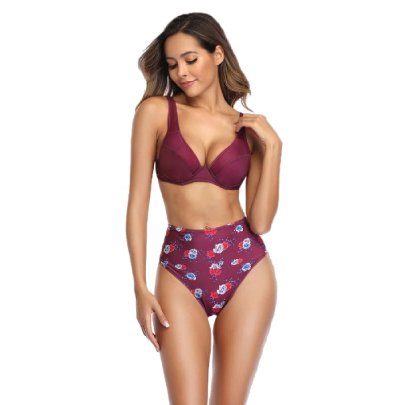 Vintage High Waisted Women's Swimsuit