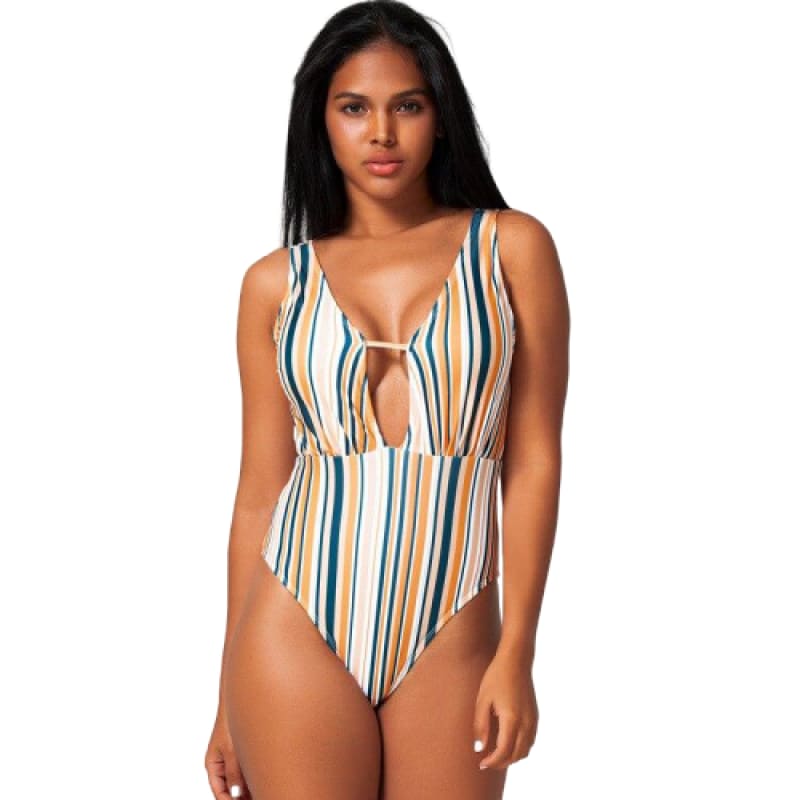 Stylish Vintage Striped Swimsuit