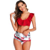 Maillot De Bain Vintage Rouge Deux pièces