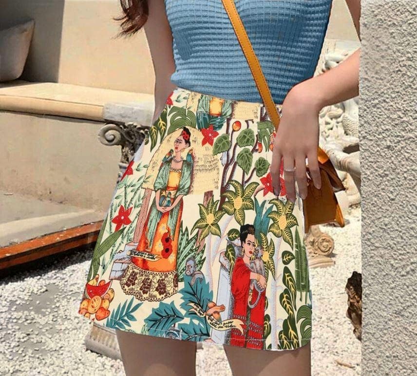 Mini Jupe Vintage Motif Tropical