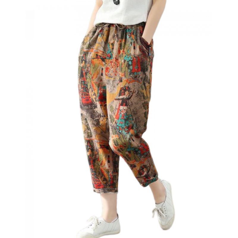 Pantalon à Motifs Vintage