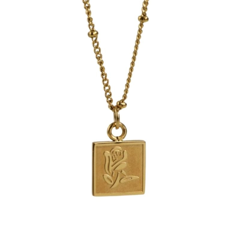 Vintage Necklace with Stainless Steel Pendant