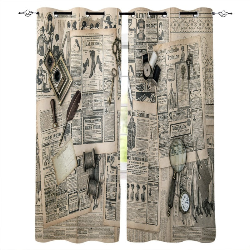 Rideau Voilage Vintage Grand Format - Motif Cercles - Multicouleur - Polyester