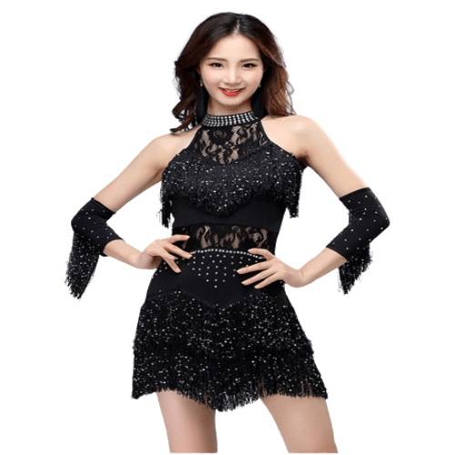 Frange Charleston Robe Noire Frange Robe Noire Robe TrapÃ¨ze