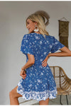 Robe Bleue à Fleurs Vintage