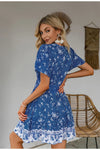 Robe Bleue à Fleurs Vintage