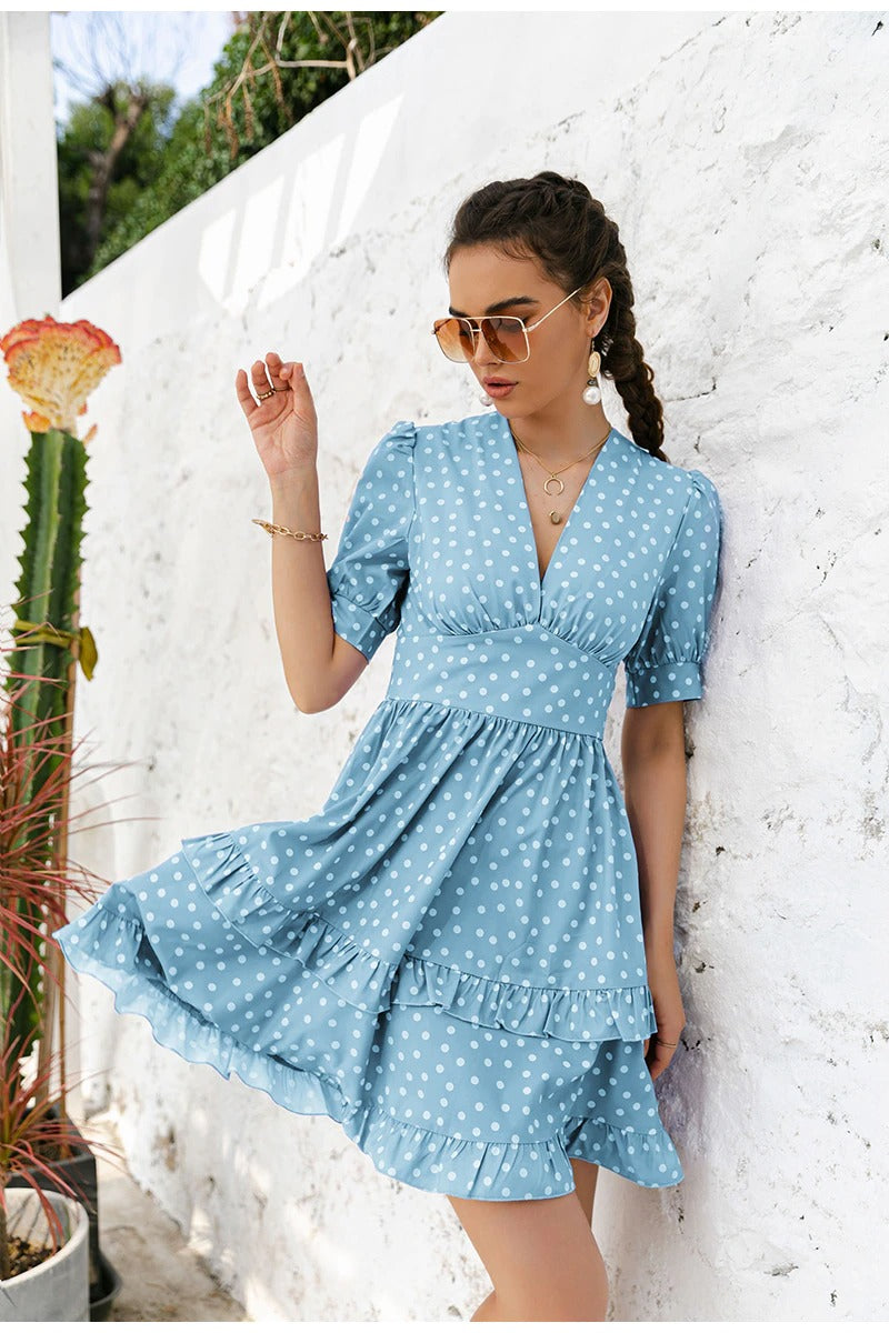Vintage Blue Polka Dot Dress