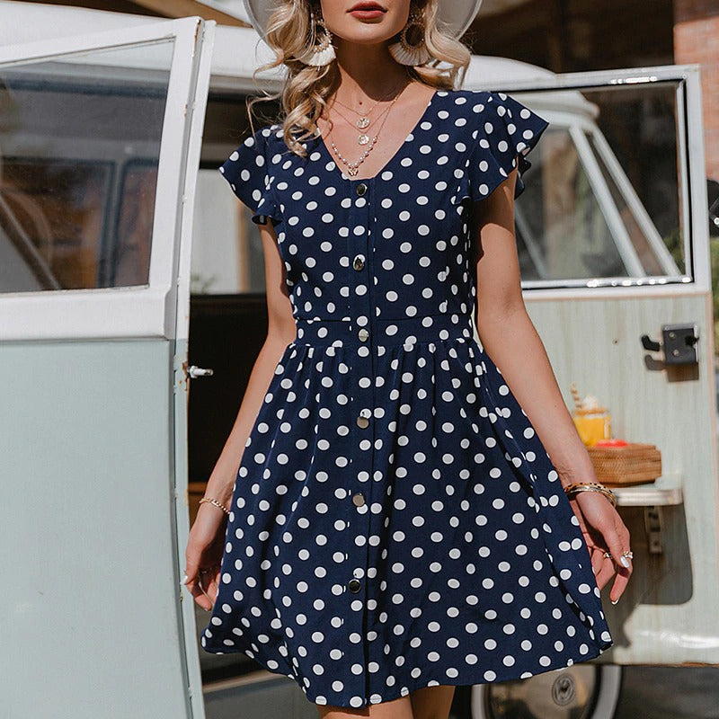 Robe Bleu Marine Vintage