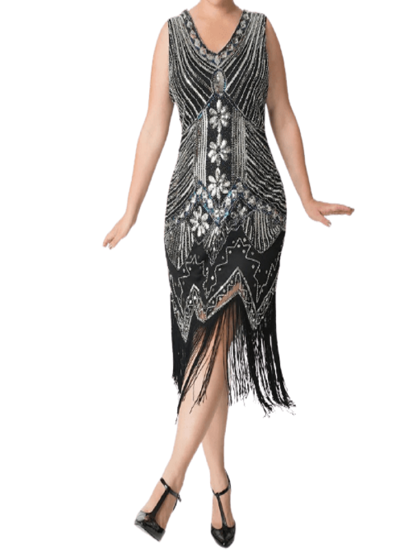 Robe Gatsby Grande Taille Argent