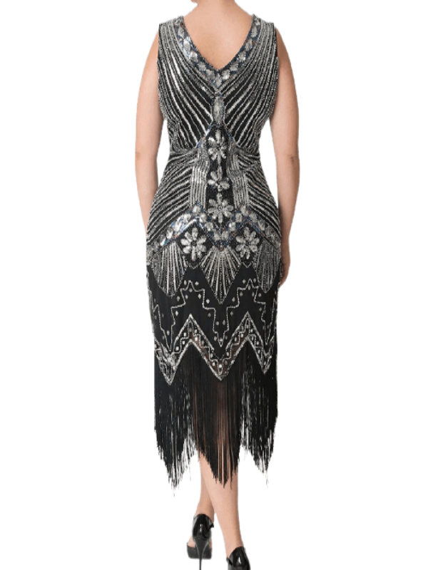 Plus Size Silver Gatsby Dress