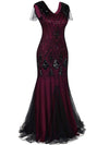 Robe Gatsby Longue Haute Couture Brodeaux et Noire