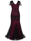 Robe Gatsby Longue Haute Couture Brodeaux et Noire