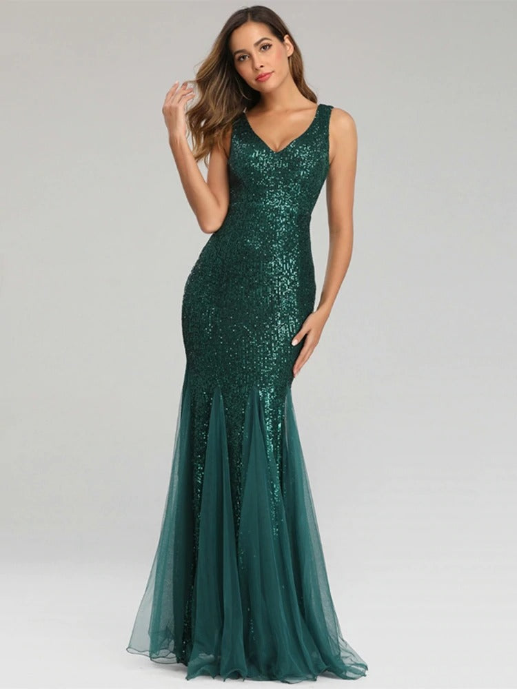 Emerald Green Gatsby Wedding Dress