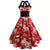 Robe Vintage Pin-Up Rouge Fleurs