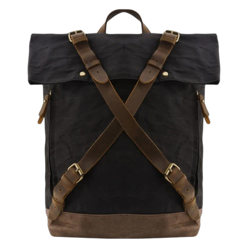 Sac à Dos Toile et Cuir Vintage