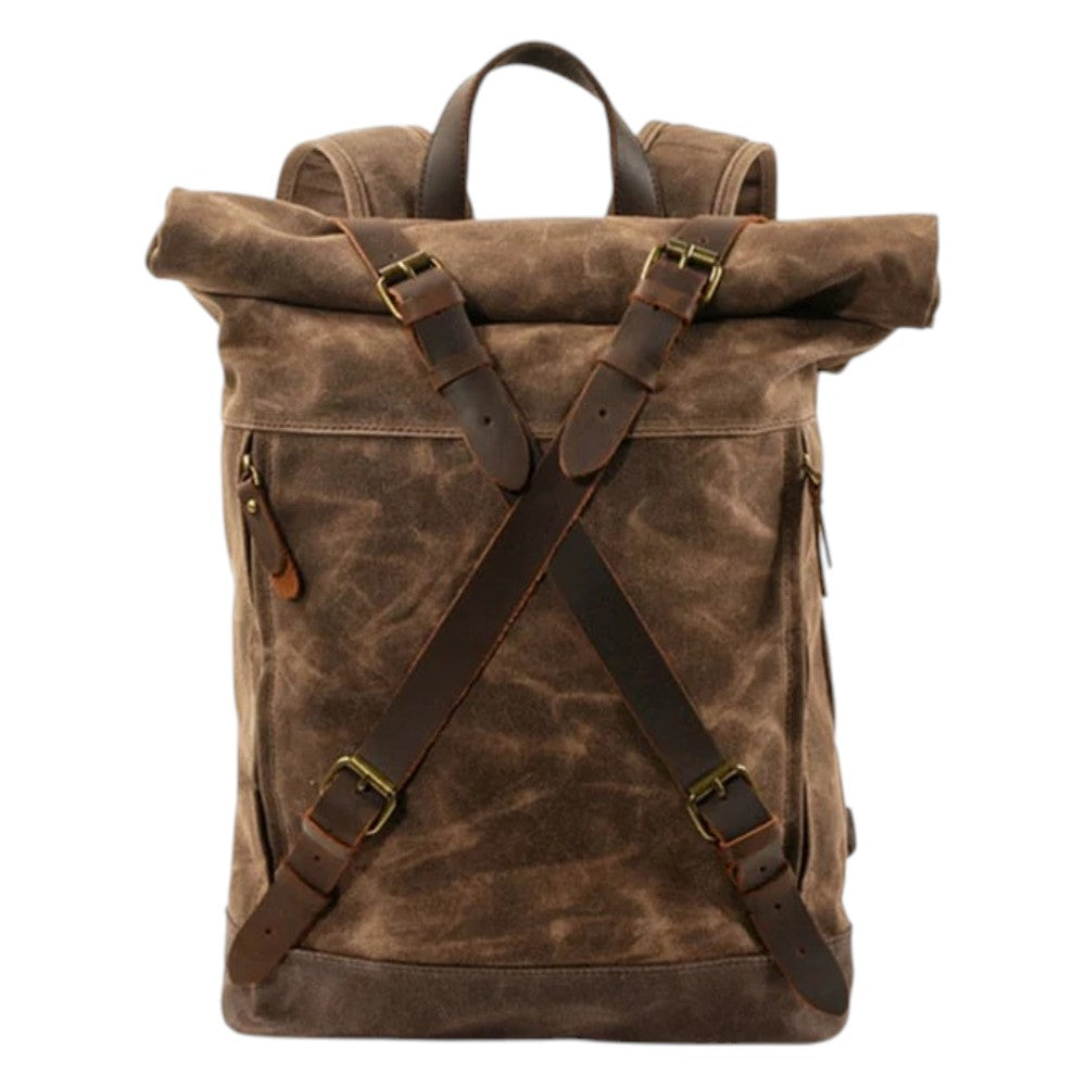 Sac à Dos Toile et Cuir Vintage