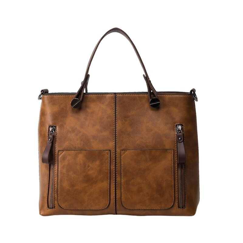 Sac à Main Cuir Marron Vintage