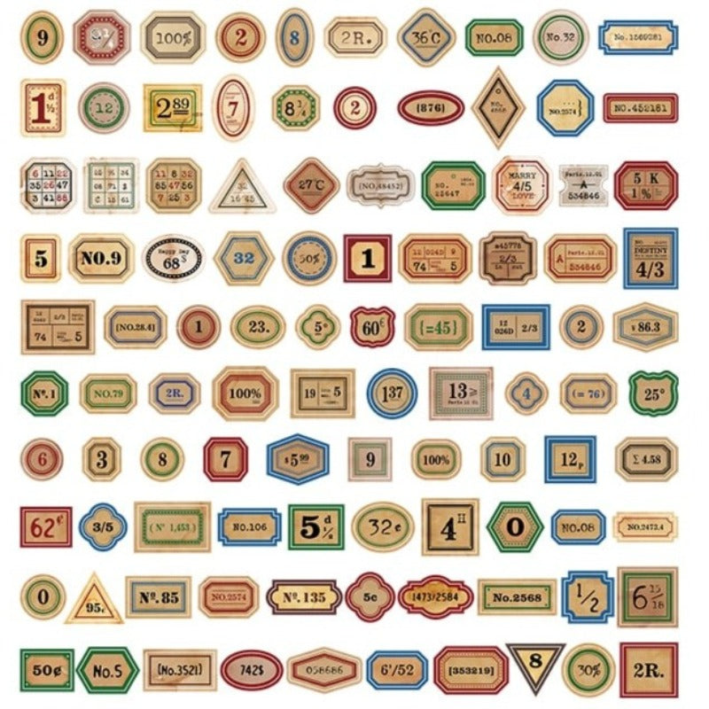 Vintage Number Stickers