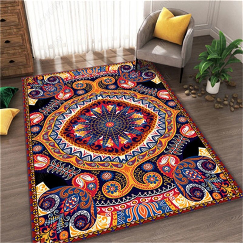 Vintage Colorful Turkish Ethnic Style Rug