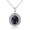 Collier Vintage avec Pendentif Pierre de Couleur