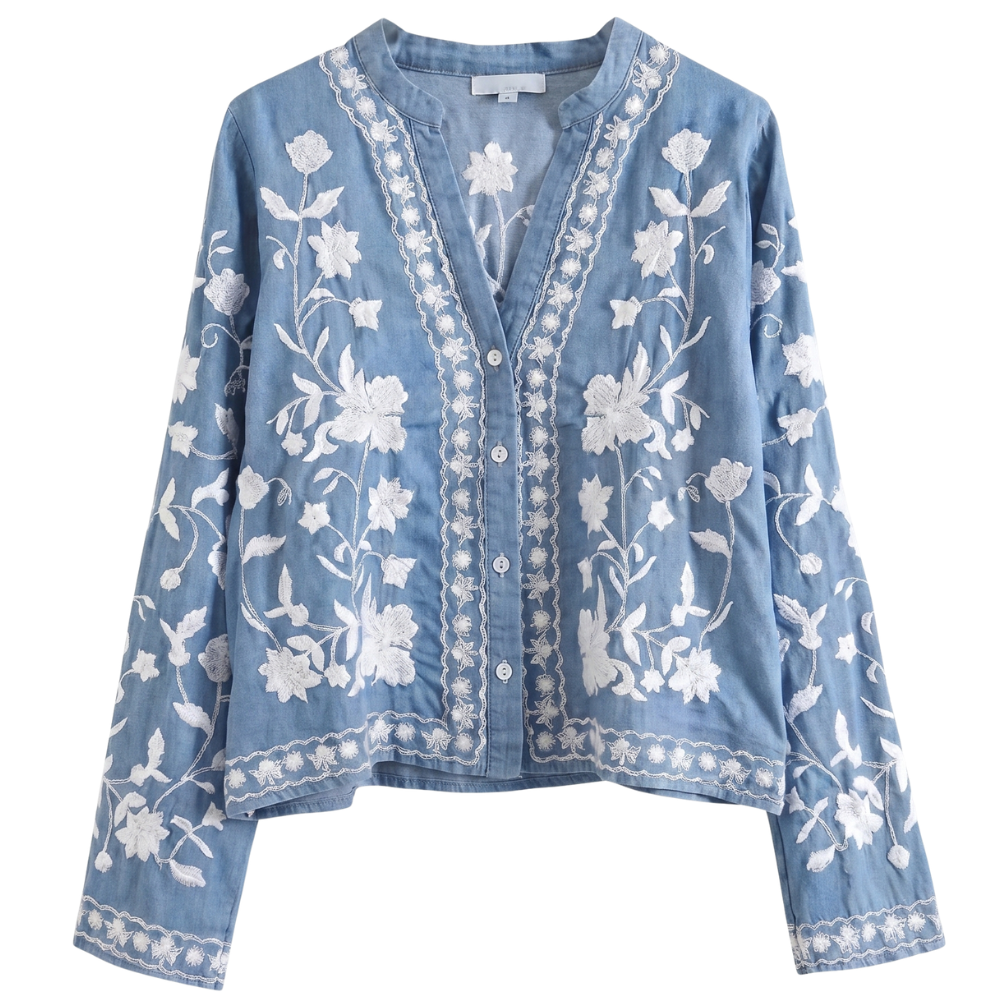 Chemisier Floral en Jean