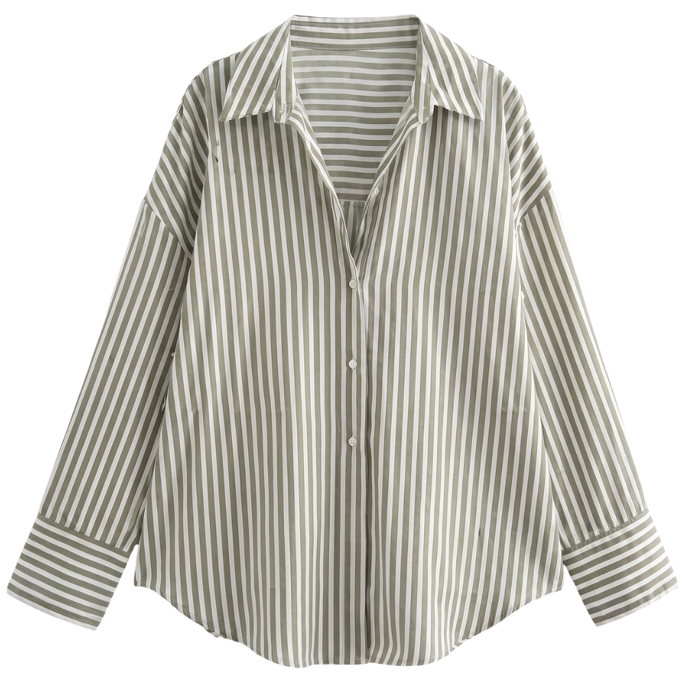 Chemise Rayée à Manches Longues