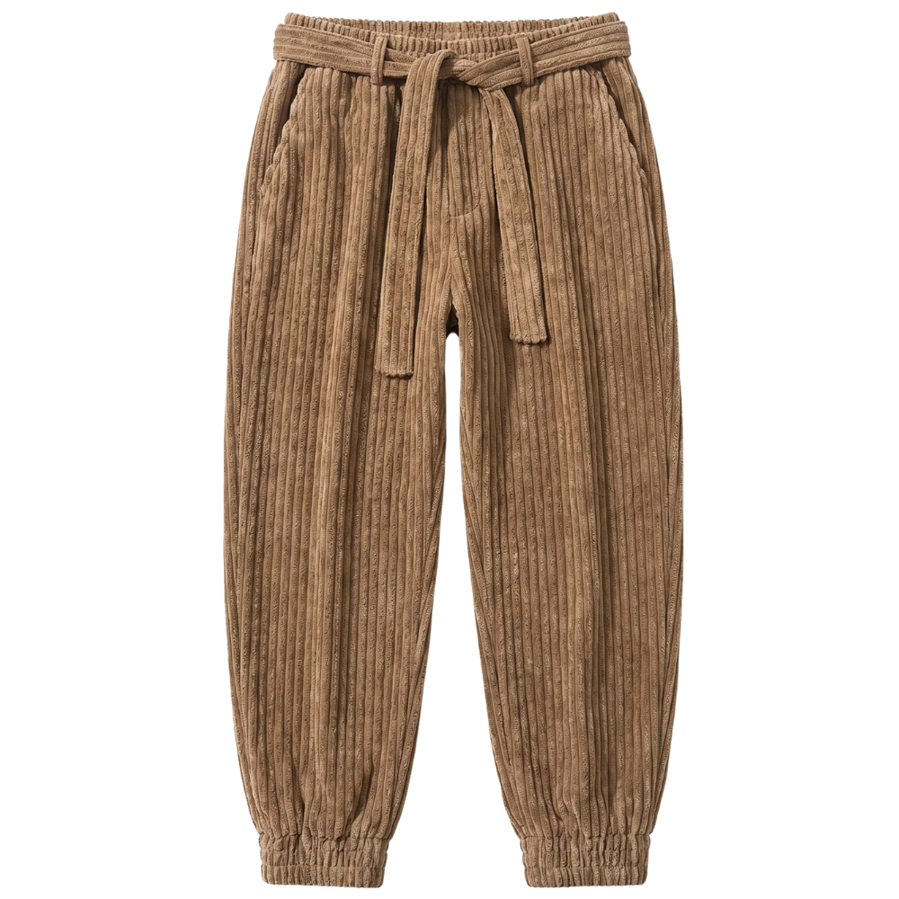 Pantalon Japonais en Velours Côtelé