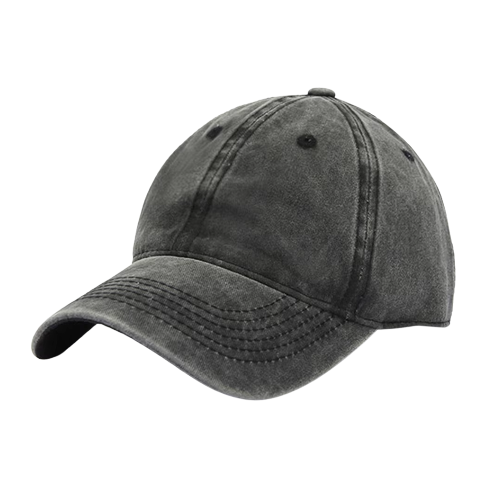 Men's Vintage Plain Black Cap