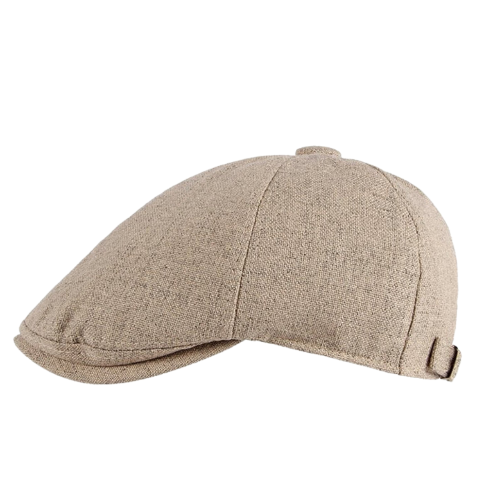 Casquette Plate Lin Beige