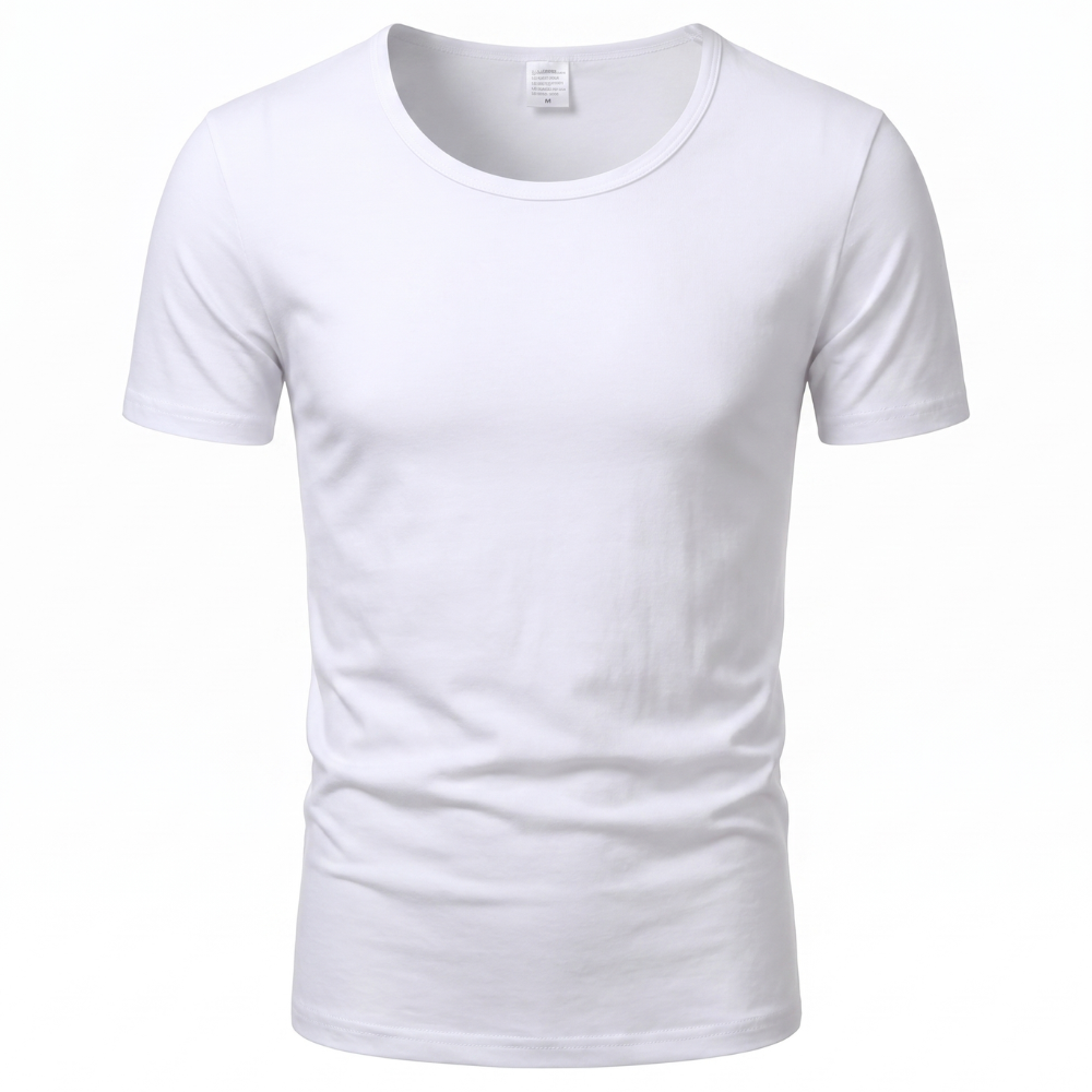 T Shirt Blanc Col Rond Vintage