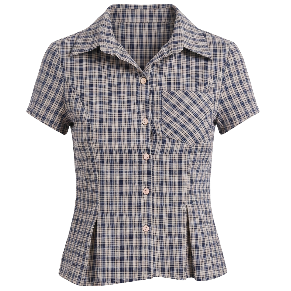 Chemise Boutonnée à Carreaux Vintage