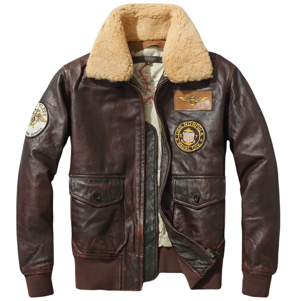 Blouson Cuir Aviateur Vintage