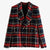 Manteau à Carreaux Rouge Vintage